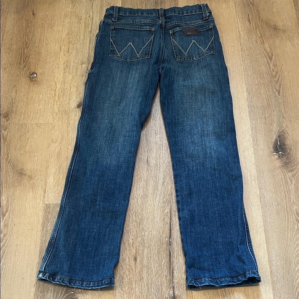 Boy’s Wrangler Retro Slim Boot Blue Denim Jeans adjustable waist 14 Regular